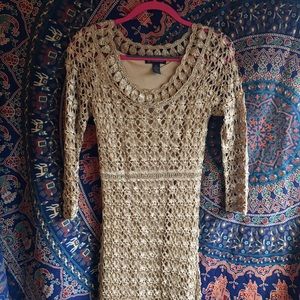 INC Gold Metallic Dress